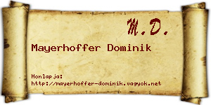 Mayerhoffer Dominik névjegykártya