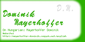 dominik mayerhoffer business card